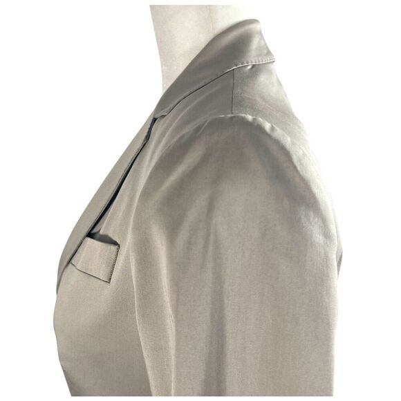 Massimo Dutti Women's Gray Taupe One Button V Neck Single Breasted Blazer Size S - Picture 11 of 16